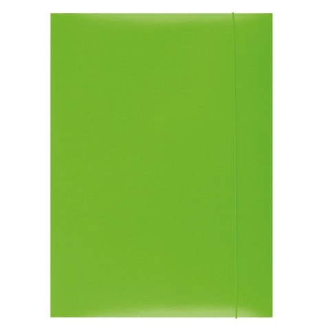 Teczka z gumką OFFICE PRODUCTS, karton/lakier, A4, 350gsm, 3-skrz., zielona Teczka z gumką OFFICE PRODUCTS, karton/lakier, A4, 350gsm, 3-skrz., zielona