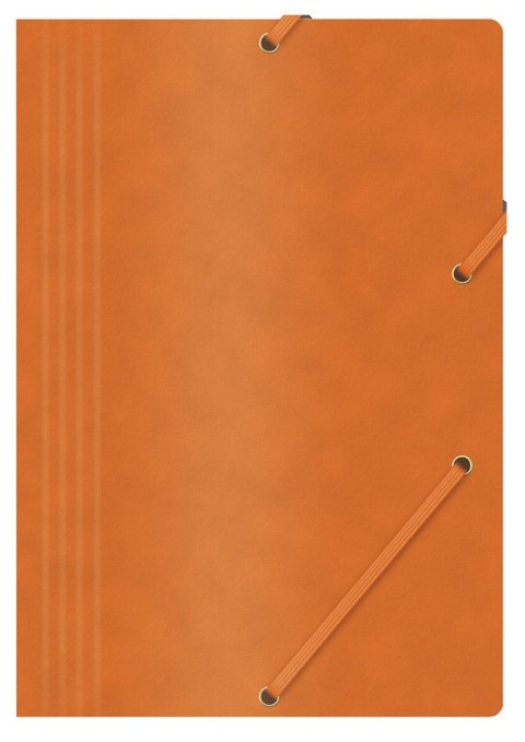 Teczka z gumką OFFICE PRODUCTS, preszpan, A4, 390gsm, 3-skrz., pomarańczowa Teczka z gumką OFFICE PRODUCTS, preszpan, A4, 390gsm, 3-skrz., pomarańczowa