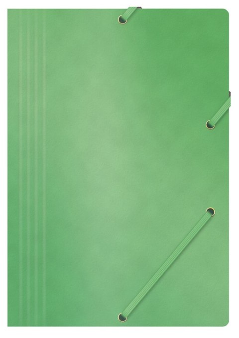 Teczka z gumką OFFICE PRODUCTS, preszpan, A4, 390gsm, 3-skrz., zielona Teczka z gumką OFFICE PRODUCTS, preszpan, A4, 390gsm, 3-skrz., zielona