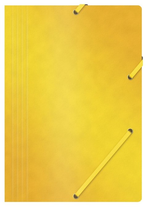 Teczka z gumką OFFICE PRODUCTS, preszpan, A4, 390gsm, 3-skrz., żółta Teczka z gumką OFFICE PRODUCTS, preszpan, A4, 390gsm, 3-skrz., żółta