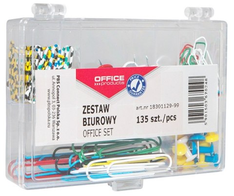 Zestaw biurowy (pinezki i spinacze) OFFICE PRODUCTS, mix 135szt. Zestaw biurowy (pinezki i spinacze) OFFICE PRODUCTS, mix 135szt.