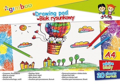 Blok rysunkowy GIMBOO, A4, 20 kart., 70gsm, biały Blok rysunkowy GIMBOO, A4, 20 kart., 70gsm, biały