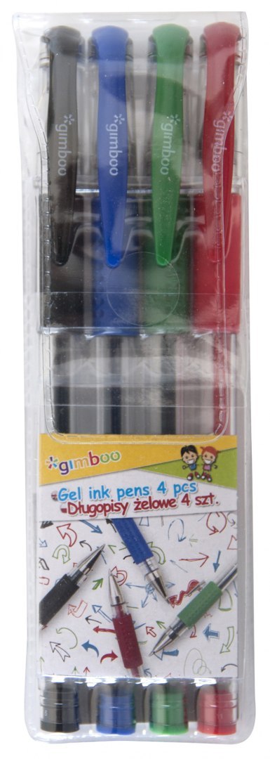 Długopis żelowy GIMBOO Classic, 0,5mm, 4 szt., zawieszka, mix kolorów Długopis żelowy GIMBOO Classic, 0,5mm, 4 szt., zawieszka, mix kolorów