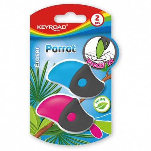 Gumka uniwersalna KEYROAD Parrot, 2szt., blister, mix kolorów Gumka uniwersalna KEYROAD Parrot, 2szt., blister, mix kolorów