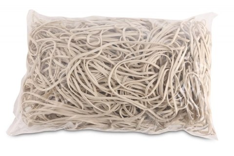 Gumki recepturki OFFICE PRODUCTS, średnica 130mm, 1,5x3mm, 60% kauczuku, 1000g, zgrzewka, białe Gumki recepturki OFFICE PRODUCTS, średnica 130mm, 1,5x3mm, 60% kauczuku, 1000g, zgrzewka, białe