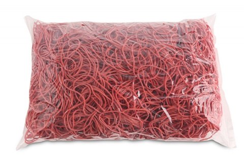 Gumki recepturki OFFICE PRODUCTS, średnica 50mm, 1,5x1,5mm, 60% kauczuku, 1000g, zgrzewka, czerwone Gumki recepturki OFFICE PRODUCTS, średnica 50mm, 1,5x1,5mm, 60% kauczuku, 1000g, zgrzewka, czerwone
