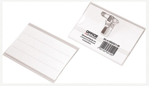 Identyfikator OFFICE PRODUCTS, z klipsem i agrafką, otwór z boku, miękki, transparentny Identyfikator OFFICE PRODUCTS, z klipsem i agrafką, otwór z boku, miękki, transparentny