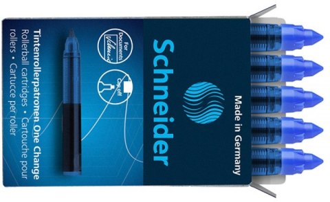Kartridże SCHNEIDER One Change, do piór kulkowych, 0,6mm, 5szt., niebieskie Kartridże SCHNEIDER One Change, do piór kulkowych, 0,6mm, 5szt., niebieskie