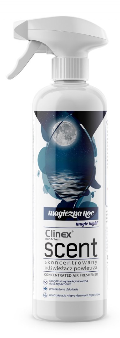 Odświeżacz powietrza CLINEX Scent Magiczna Noc, skoncentrowany, 500ml Odświeżacz powietrza CLINEX Scent Magiczna Noc, skoncentrowany, 500ml