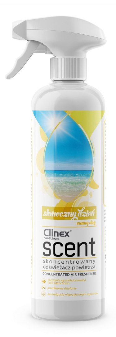 Odświeżacz powietrza CLINEX Scent Słoneczny Dzień, skoncentrowany, 500ml Odświeżacz powietrza CLINEX Scent Słoneczny Dzień, skoncentrowany, 500ml