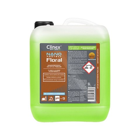 Preparat CLINEX Nano Protect Floral, do mycia podłóg, 5l Preparat CLINEX Nano Protect Floral, do mycia podłóg, 5l