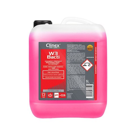 Preparat CLINEX W3 Bacti, dezynfekująco-czyszczący, 5l Preparat CLINEX W3 Bacti, dezynfekująco-czyszczący, 5l
