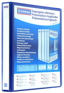Segregator ofertowy DONAU, PP, A4/4RD/65, niebieski