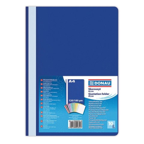 Skoroszyt DONAU, PP, A4, standard, 120/180mikr., granatowy Skoroszyt DONAU, PP, A4, standard, 120/180mikr., granatowy