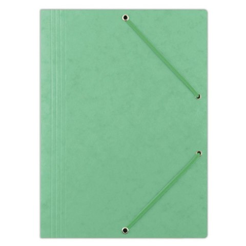 Teczka z gumką OFFICE PRODUCTS, preszpan, A4, 390gsm, 3-skrz., jasnozielona Teczka z gumką OFFICE PRODUCTS, preszpan, A4, 390gsm, 3-skrz., jasnozielona