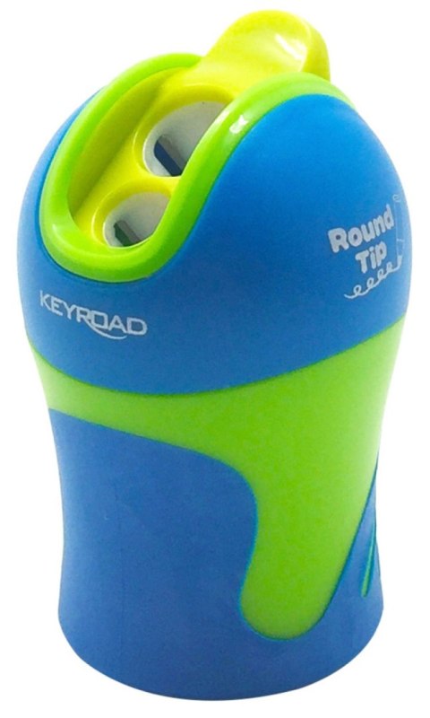 Temperówka KEYROAD Colour Special, plastikowa, podwójna, z pojemnikiem, ostrzenie zaokrąglone, pakowane na displayu, mix kolorów Temperówka KEYROAD Colour Special, plastikowa, podwójna, z pojemnikiem, ostrzenie zaokrąglone, pakowane na displayu, mix kolorów