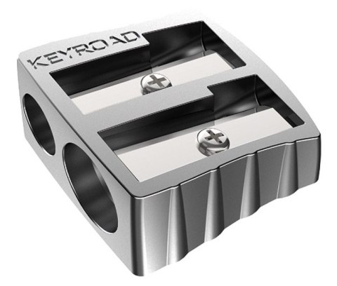Temperówka KEYROAD Metal, aluminiowa, podwójna, pakowana na displayu, srebrna Temperówka KEYROAD Metal, aluminiowa, podwójna, pakowana na displayu, srebrna