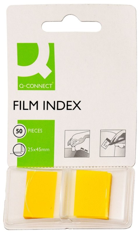 Zakładki indeksujące Q-CONNECT, PP, 25,4x43,7mm, 50 kart., żółte Zakładki indeksujące Q-CONNECT, PP, 25,4x43,7mm, 50 kart., żółte