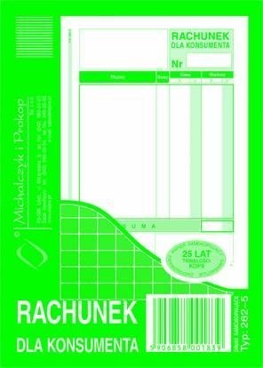 262-5 Rachunek dla konsumenta MICHALCZYK&PROKOP A6 80 kartek 262-5 Rachunek dla konsumenta MICHALCZYK&PROKOP A6 80 kartek