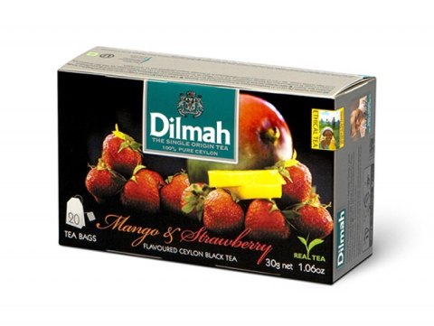 Herbata DILMAH MANGO z TRUSKAWKĄ (20 saszetek) czarna Herbata DILMAH MANGO z TRUSKAWKĄ (20 saszetek) czarna