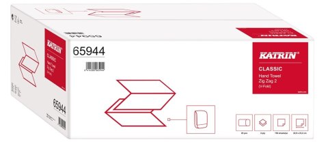 Ręczniki składane KATRIN CLASSIC Zig Zag 2, ZZ, 65944, opakowanie: 20 owijek