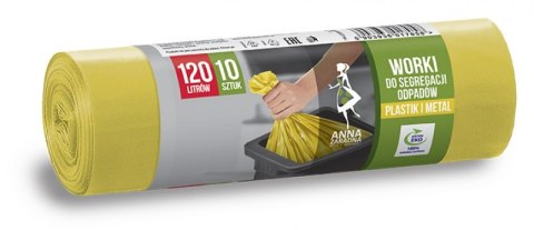 Worki do segregacji plastik żółte LDPE 120l (10 szt.) ANNA ZARADNA 7058 Worki do segregacji plastik żółte LDPE 120l (10 szt.) ANNA ZARADNA 7058