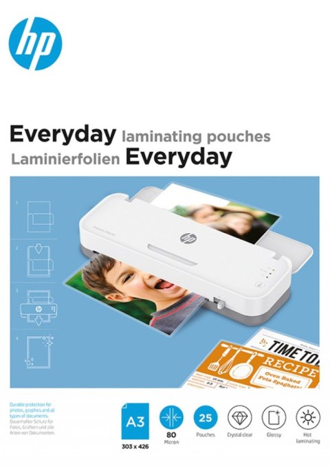 Folie laminacyjne HP EVERYDAY, A3, 80 mic, 25 szt., przezroczyste/połysk Folie laminacyjne HP EVERYDAY, A3, 80 mic, 25 szt., przezroczyste/połysk