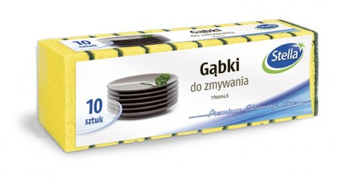 Gąbki do zmywania STELLA, 10 szt., pianka mix kolorów, czarna fibra Gąbki do zmywania STELLA, 10 szt., pianka mix kolorów, czarna fibra