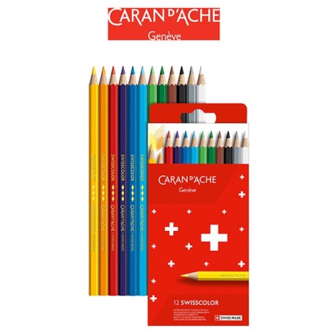 Kredki CARAN D'ACHE Swisscolor, kartonowe pudełko, 12 szt. Kredki CARAN D'ACHE Swisscolor, kartonowe pudełko, 12 szt.