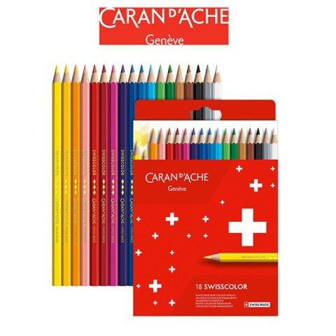 Kredki CARAN D'ACHE Swisscolor, kartonowe pudełko, 18 szt. Kredki CARAN D'ACHE Swisscolor, kartonowe pudełko, 18 szt.