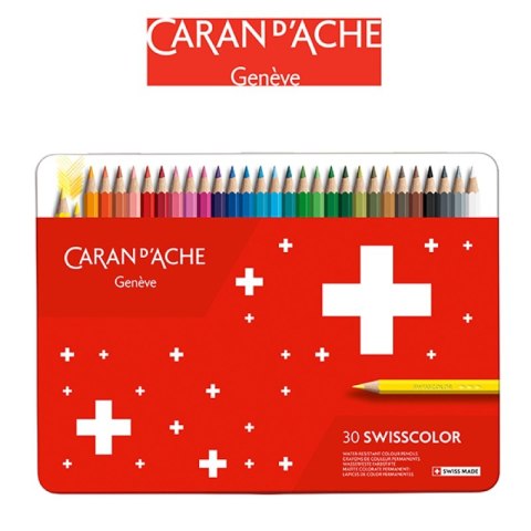Kredki CARAN D'ACHE Swisscolor, metalowe pudełko, 30 szt. Kredki CARAN D'ACHE Swisscolor, metalowe pudełko, 30 szt.