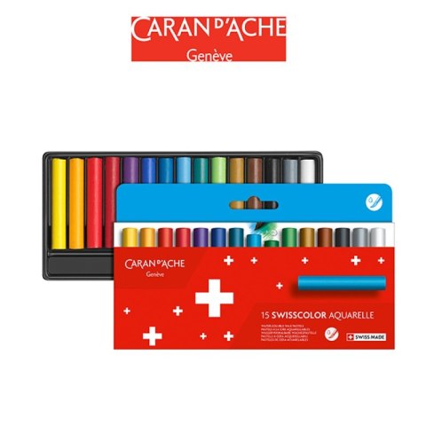 Kredki akwarelowe woskowe CARAN D'ACHE Swisscolor, kartonowe pudełko, 15 szt. Kredki akwarelowe woskowe CARAN D'ACHE Swisscolor, kartonowe pudełko, 15 szt.