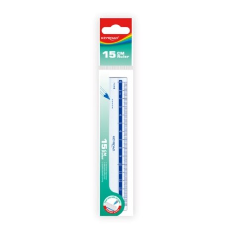 Linijka plastikowa KEYROAD, 15 cm, zawieszka, transparentna Linijka plastikowa KEYROAD, 15 cm, zawieszka, transparentna