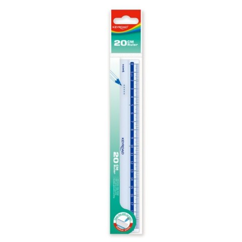Linijka plastikowa KEYROAD, 20 cm, zawieszka, transparentna Linijka plastikowa KEYROAD, 20 cm, zawieszka, transparentna
