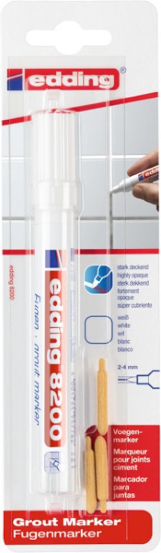Marker do odświeżania fug e-8200/1 BL EDDING, blister, biały Marker do odświeżania fug e-8200/1 BL EDDING, blister, biały
