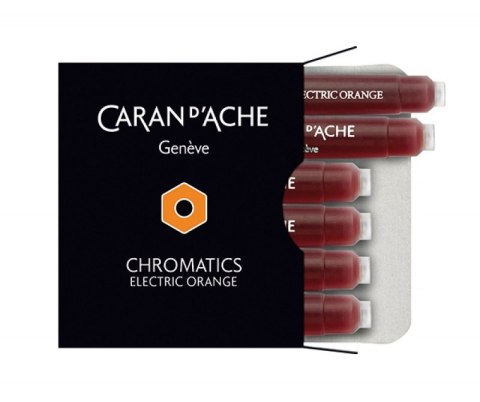 Naboje CARAN D'ACHE Chromatics Electric Orange, 6szt., pomarańczowe Naboje CARAN D'ACHE Chromatics Electric Orange, 6szt., pomarańczowe
