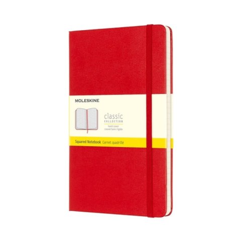 Notes MOLESKINE Classic L (13x21cm) w kratkę, twarda oprawa, 240 stron, czerwony Notes MOLESKINE Classic L (13x21cm) w kratkę, twarda oprawa, 240 stron, czerwony