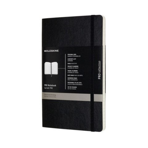 Notes MOLESKINE PROFESSIONAL L (13x21 cm), miękka oprawa, 192 strony, czarny
