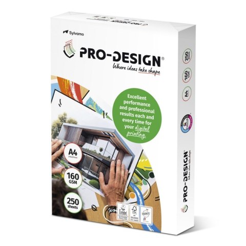 Papier ksero PRO-DESIGN FSC, satynowany, klasa A++, A4, 168CIE, 160gsm, 250 ark. Papier ksero PRO-DESIGN FSC, satynowany, klasa A++, A4, 168CIE, 160gsm, 250 ark.
