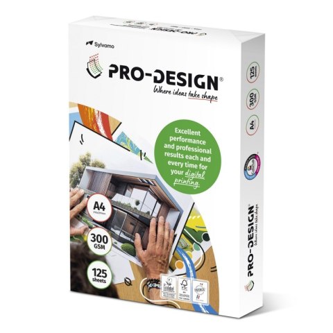 Papier ksero PRO-DESIGN FSC, satynowany, klasa A++, A4, 168CIE, 300gsm, 125 ark. Papier ksero PRO-DESIGN FSC, satynowany, klasa A++, A4, 168CIE, 300gsm, 125 ark.
