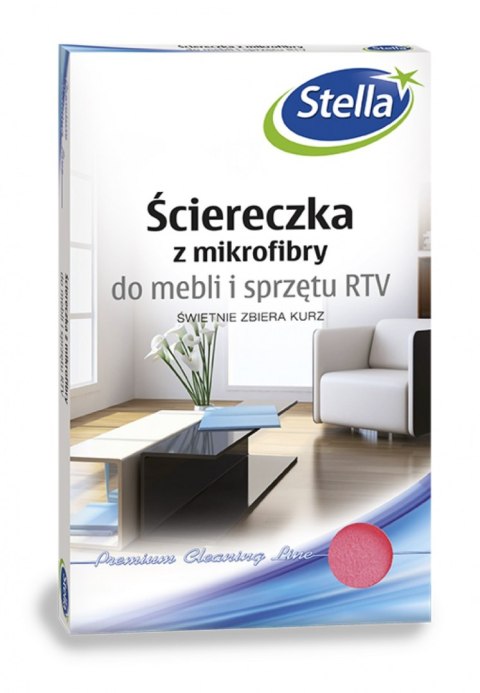 Ściereczka z mikrofibry STELLA, do mebli i sprzętu RTV, 1 szt., czerwony Ściereczka z mikrofibry STELLA, do mebli i sprzętu RTV, 1 szt., czerwony