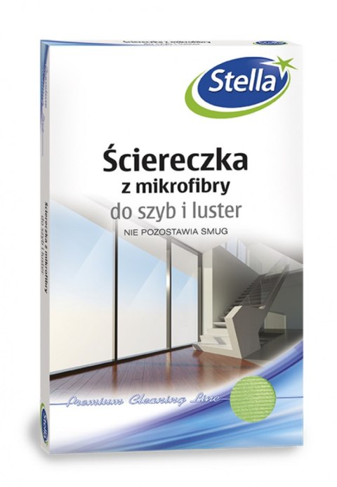Ściereczka z mikrofibry STELLA, do szyb i luster, 1 szt., zielony Ściereczka z mikrofibry STELLA, do szyb i luster, 1 szt., zielony
