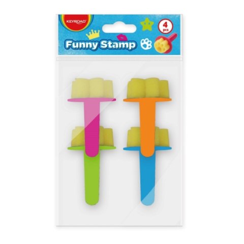 Stempel piankowy do malowania KEYROAD, 4 szt., różne kształty, zawieszka Stempel piankowy do malowania KEYROAD, 4 szt., różne kształty, zawieszka