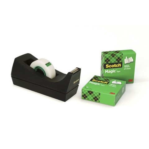 Taśma biurowa SCOTCH® Magic™ (SM3-12), matowa, z dyspenserem, 19mm, 33m, 3szt., podajnik C-38 czarny GRATIS Taśma biurowa SCOTCH® Magic™ (SM3-12), matowa, z dyspenserem, 19mm, 33m, 3szt., podajnik C-38 czarny GRATIS