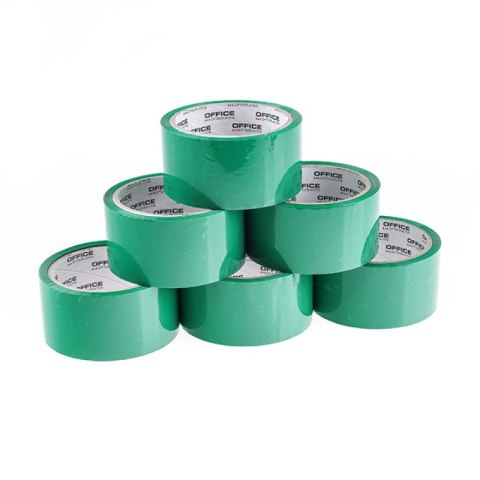 Taśma pakowa OFFICE PRODUCTS, 48mm x 50y, 36mic, EAN na 1szt., zielona Taśma pakowa OFFICE PRODUCTS, 48mm x 50y, 36mic, EAN na 1szt., zielona