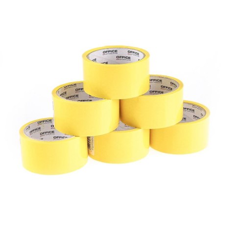 Taśma pakowa OFFICE PRODUCTS, 48mm x 50y, 36mic, EAN na 1szt., zółta Taśma pakowa OFFICE PRODUCTS, 48mm x 50y, 36mic, EAN na 1szt., zółta