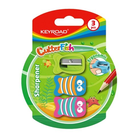 Temperówka plastikowa KEYROAD CUTTER FISH, pojedyncza, średnica: 8mm, 3szt, blister Temperówka plastikowa KEYROAD CUTTER FISH, pojedyncza, średnica: 8mm, 3szt, blister
