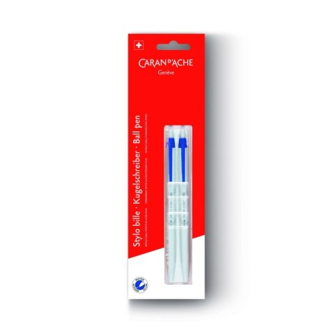 Długopis jednorazowy Caran d'Ache 825, 2szt., blister, niebieski Długopis jednorazowy Caran d'Ache 825, 2szt., blister, niebieski