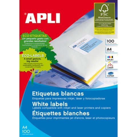 Etykiety uniwersalne APLI, 70x42,4mm, prostokątne, białe 100 ark. Etykiety uniwersalne APLI, 70x42,4mm, prostokątne, białe 100 ark.