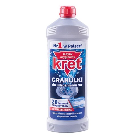 Granulki do udrażniania rur KRET, 800g Granulki do udrażniania rur KRET, 800g